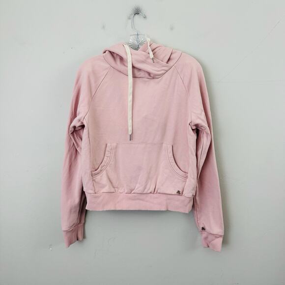 Ampersand Avenue Pink Cropped Pullover Hoodie Women’s Size M - Picture 1 of 7